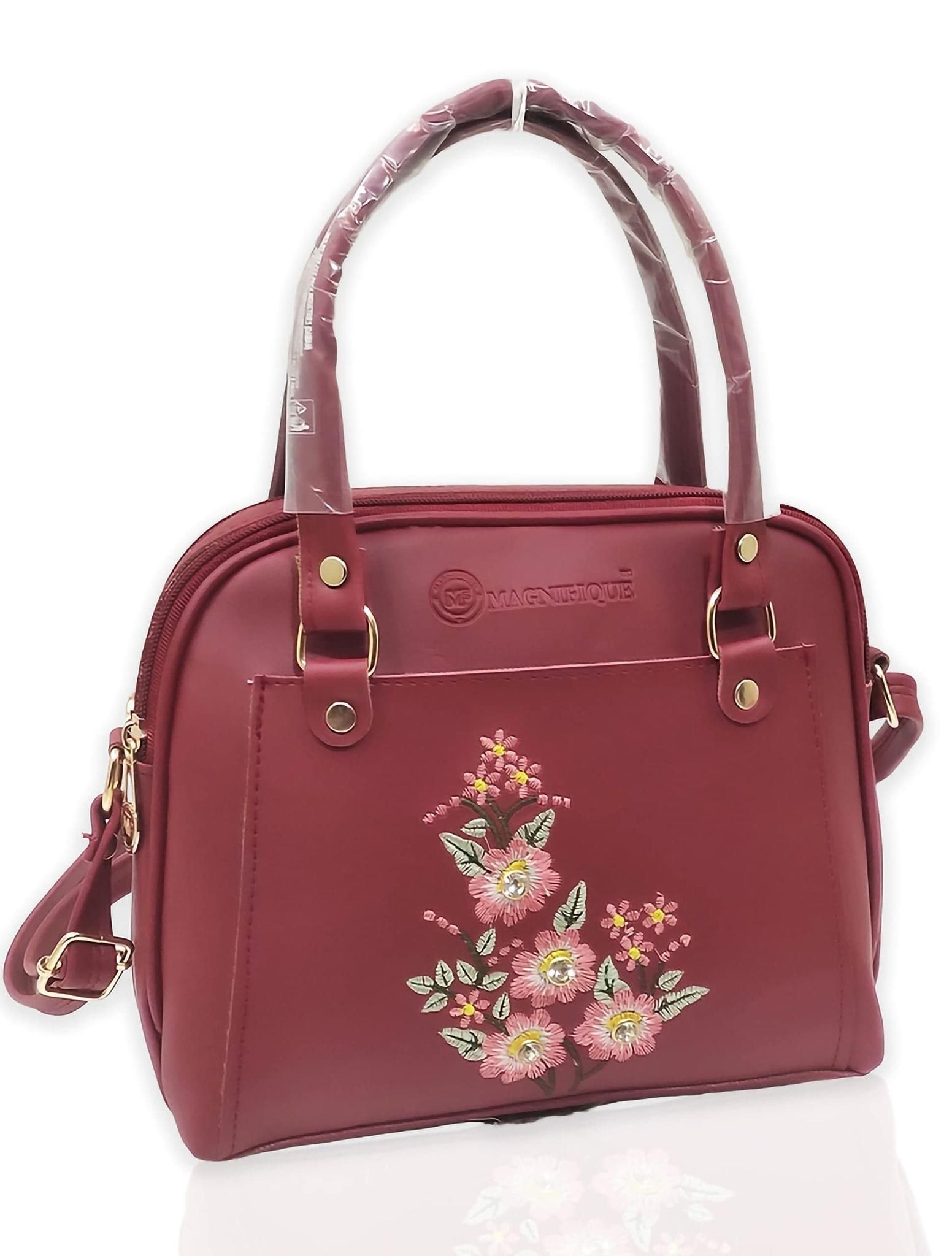 Magnifique Women's Hand/Sling/Side Bag/purse Polyurethane Western (Multicolor)