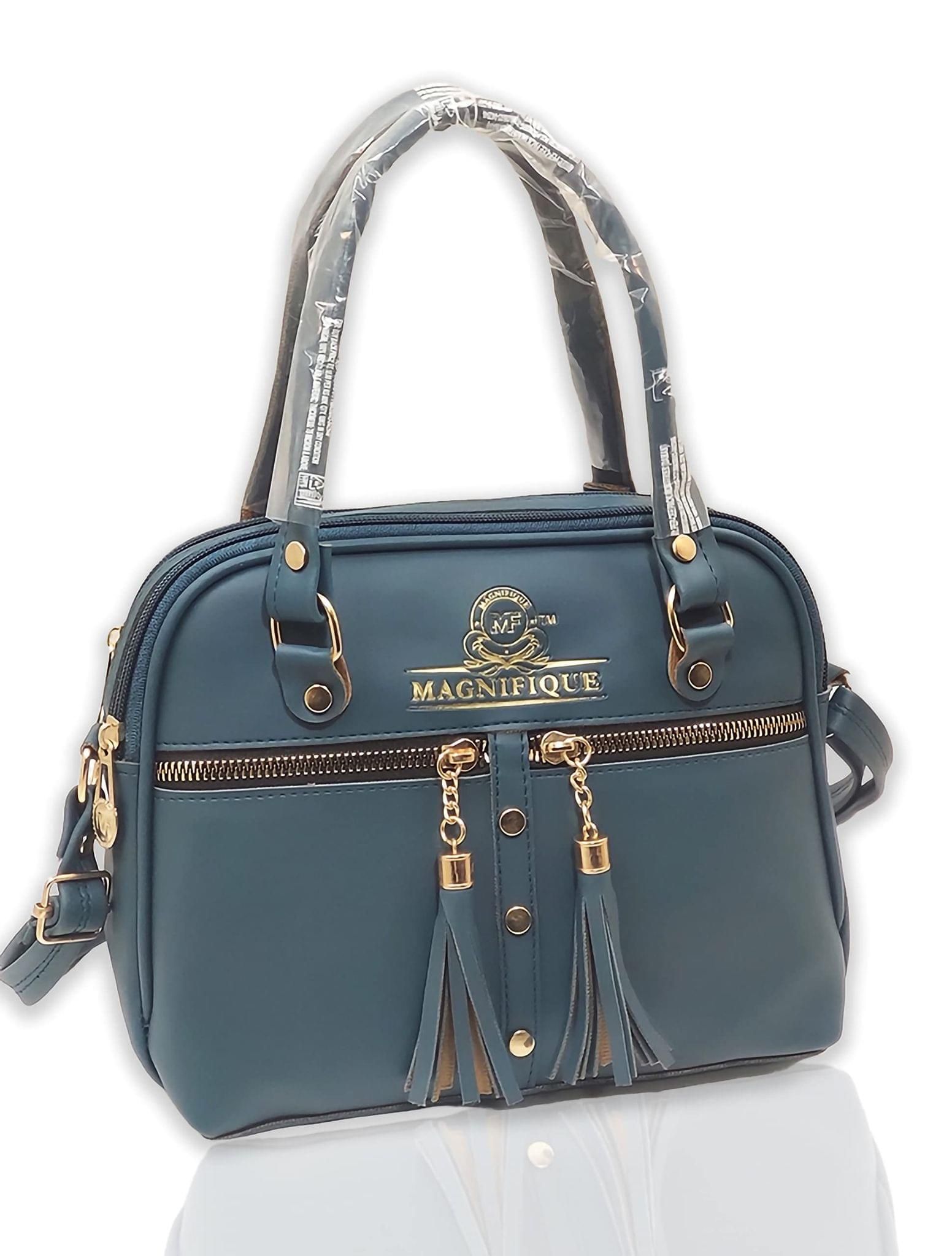 Magnifique Women's Hand/Sling/Side Bag/purse Polyurethane Western (Turquoise)