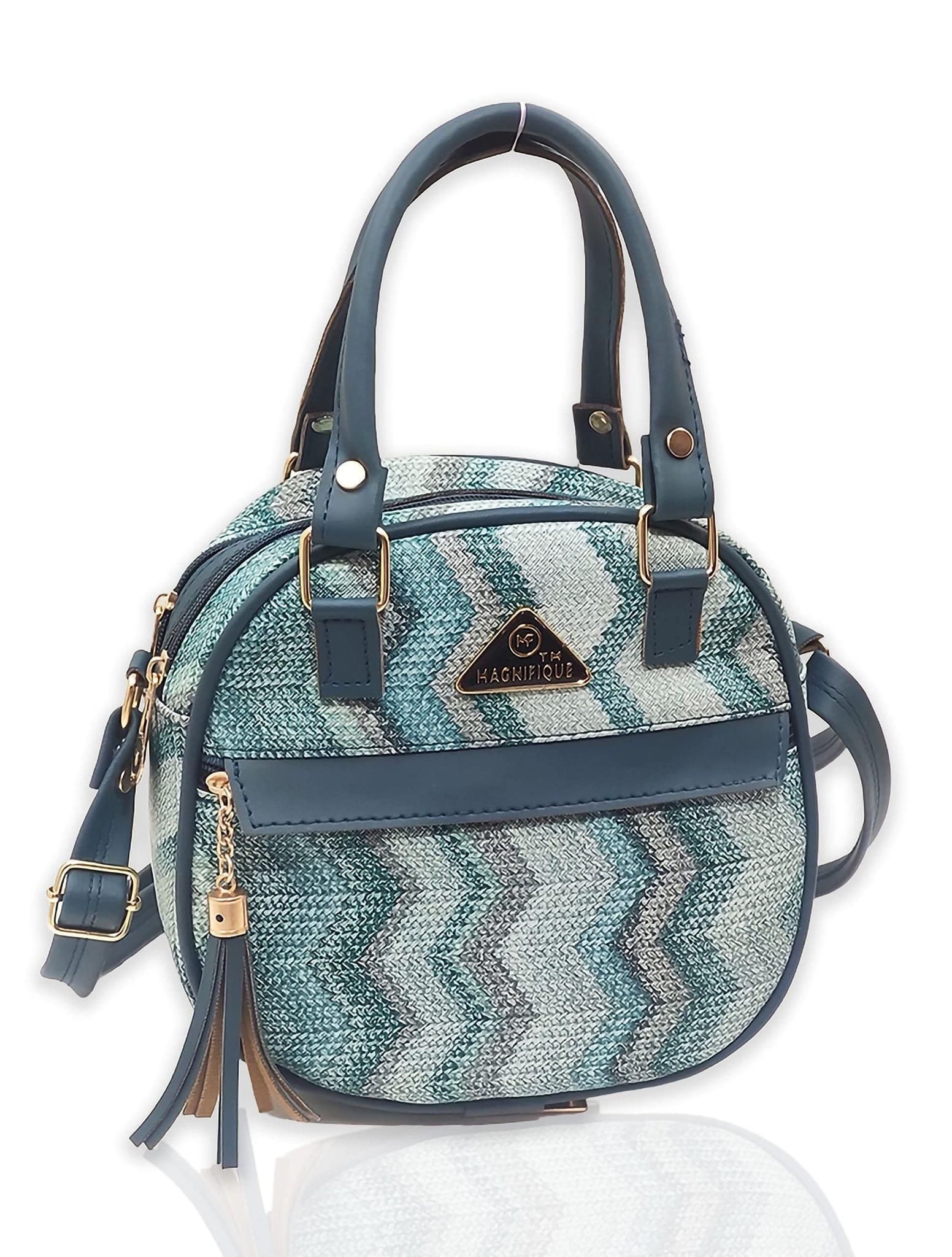 Magnifique Women's Hand/Sling/Side Bag/purse Polyurethane Western (Turquoise)