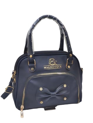 Magnifique Women's Hand/Sling/Side Bag/purse Polyurethane Western (Blue)