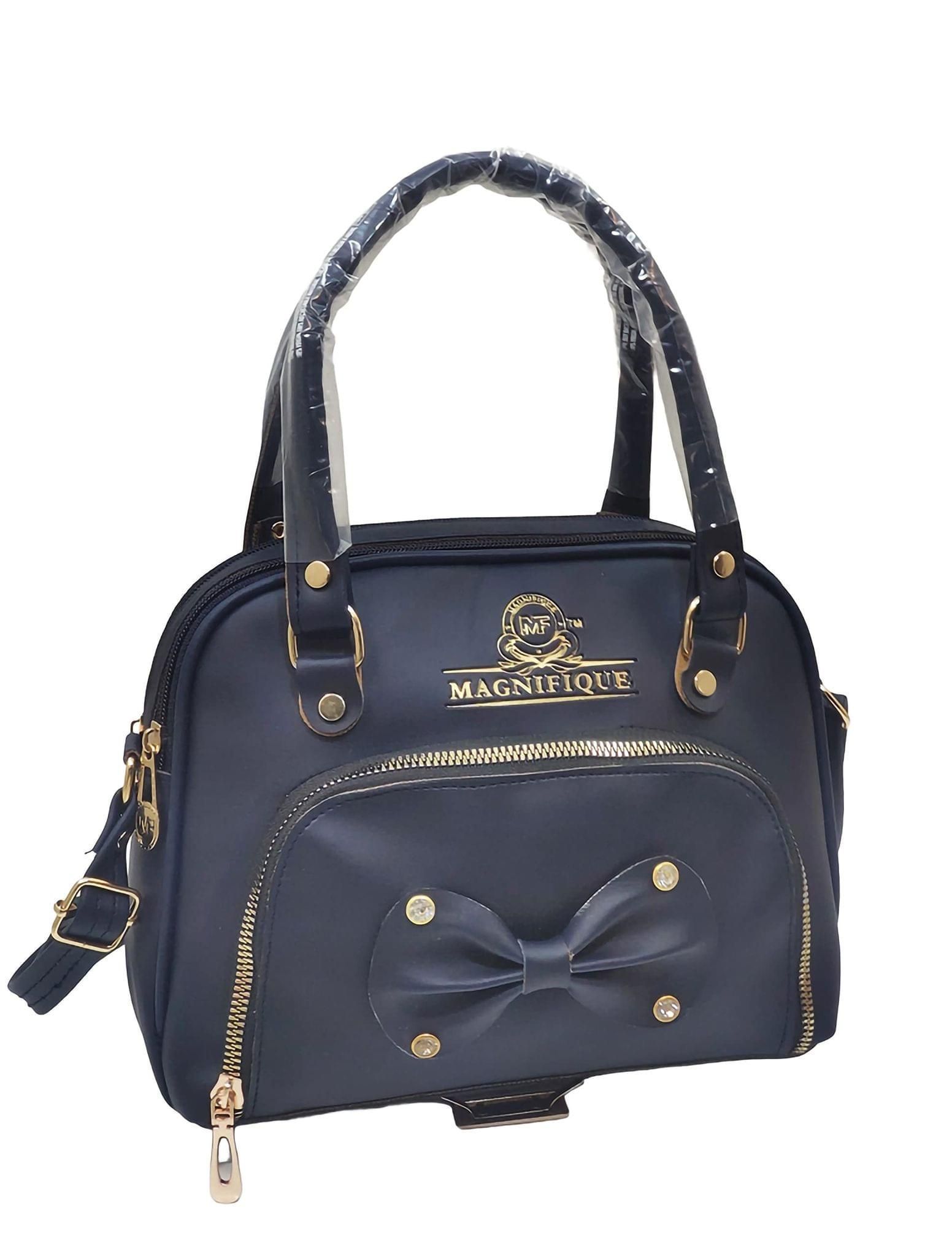 Magnifique Women's Hand/Sling/Side Bag/purse Polyurethane Western (Blue)