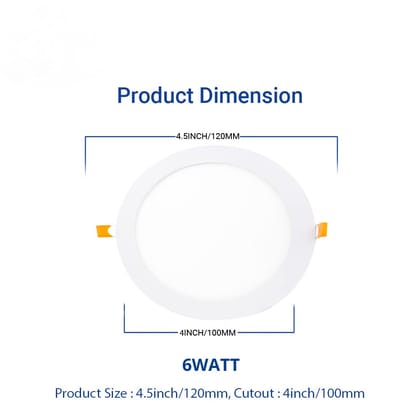 Multi Traders LED Round False Ceiling Conceal Panel Light for POP Color-Warm White