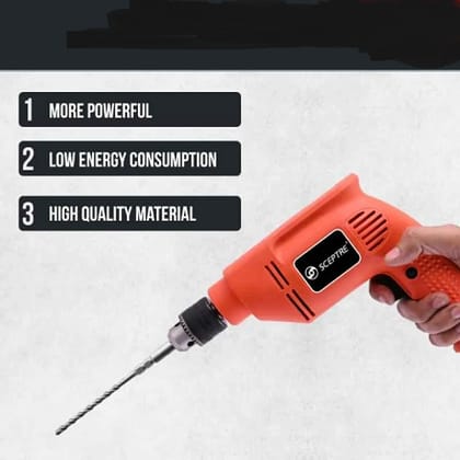 SP-2310 300W 10mm Metal Alloy Orange Electric Drill Machine with PE Head & Long Cord