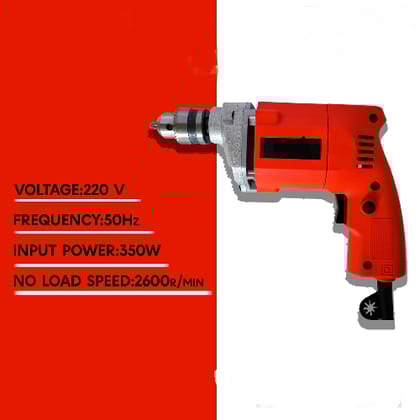 10mm Drill Machine With 350 WATT Powerful Copper Armature and Heavy Metal Chuck For Drilling Wood Steel Metal