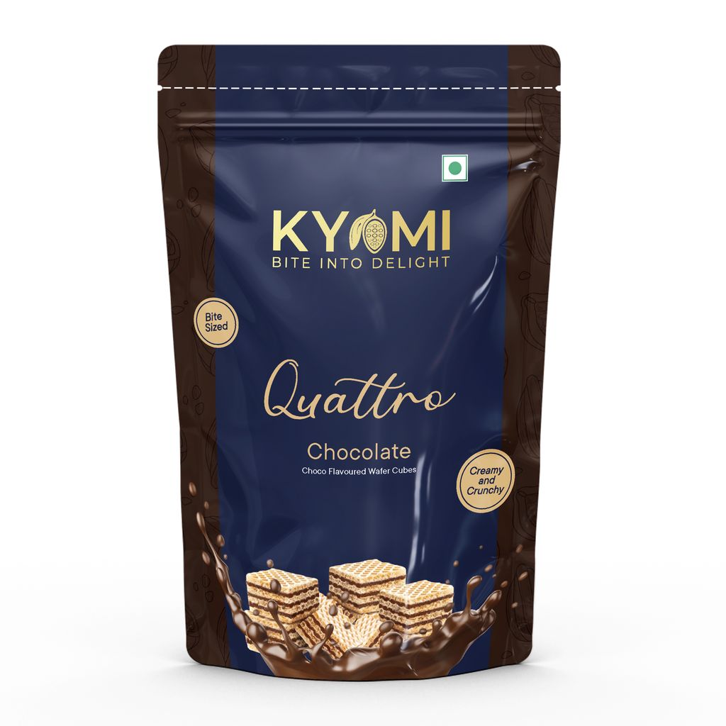 Kyomi Quattro Wafer Cubes, 450g | Crispy & Delicious Wafers Perfect for Snacking (Pack of 3) 450g  (Chocolate+Hazelnut+Vanilla)