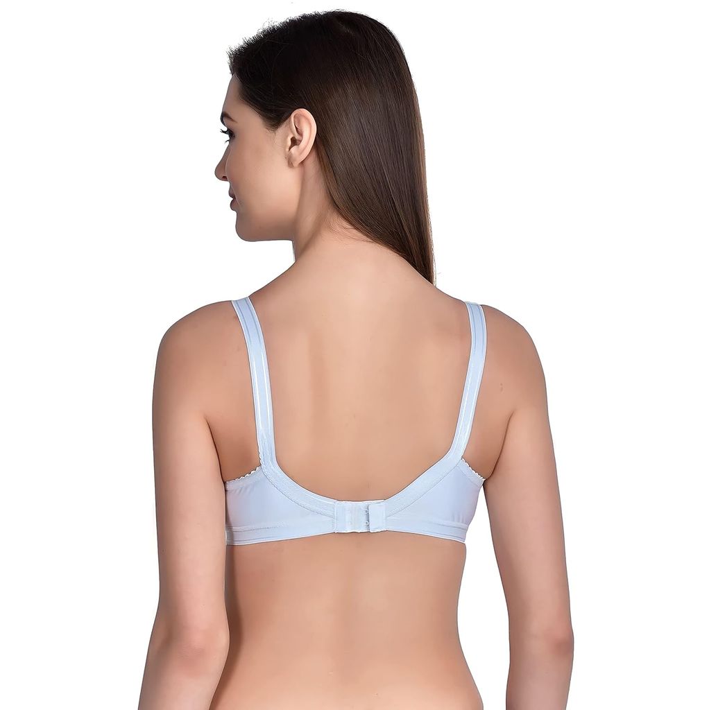 FASHION BONES Women's Cotton Cross Bra for Women and Girls | Full Coverage, Non-Padded | Daily Use Cotton Bra | Beige-White-Black (Combo of 3)