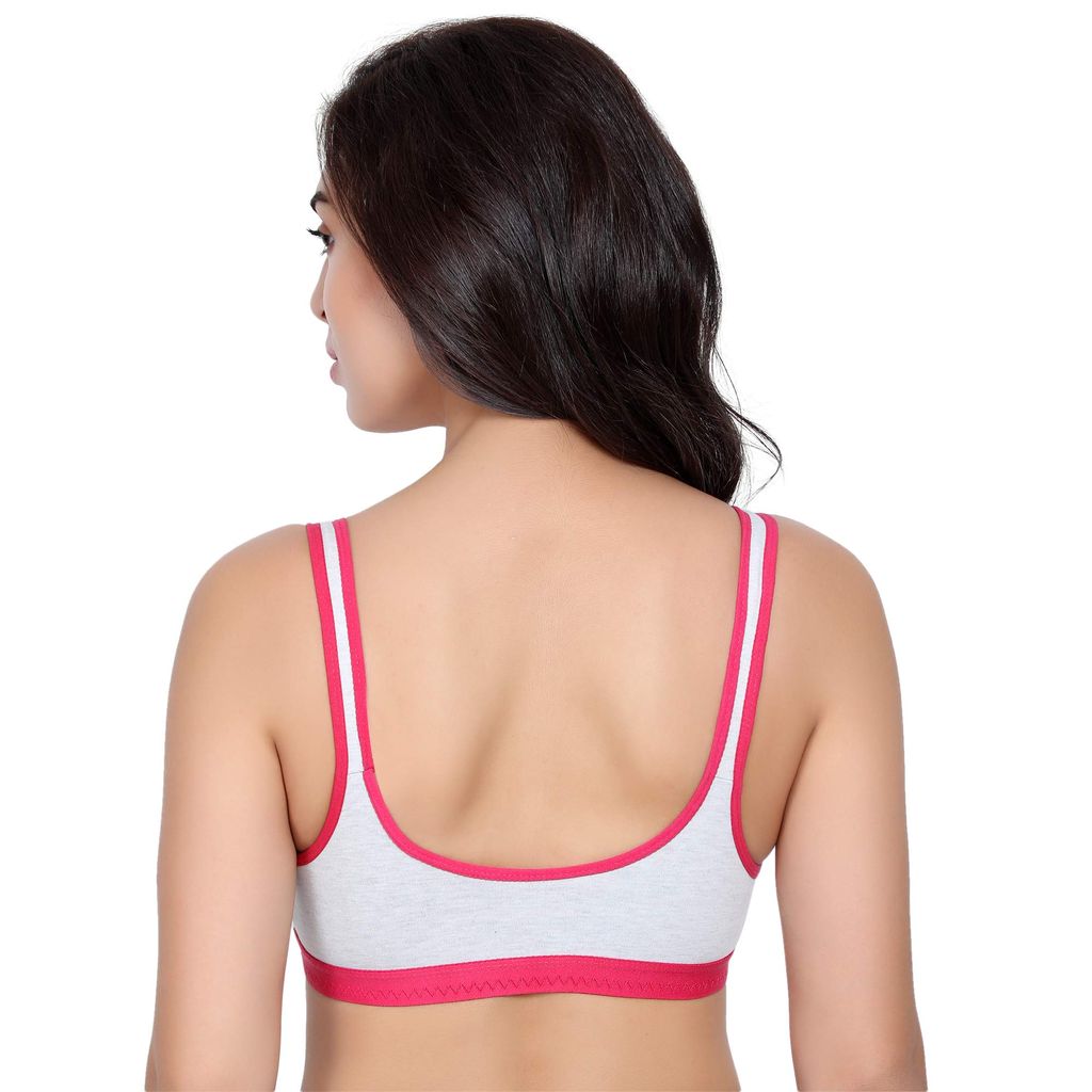 Fashion Bones - Women's Cotton Non Padded Non-Wired Sports Bra (Pack of 3)