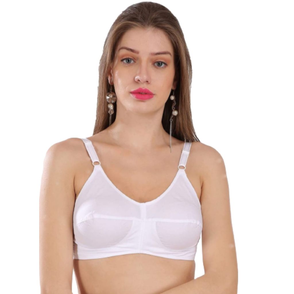Fashion Bones Pure Cotton Full Coverage | Push Up Non Padded Wire Free | Daily Use Bra | for Women and Teenage Girls | Size A - B - C - D - DD Pack of 3