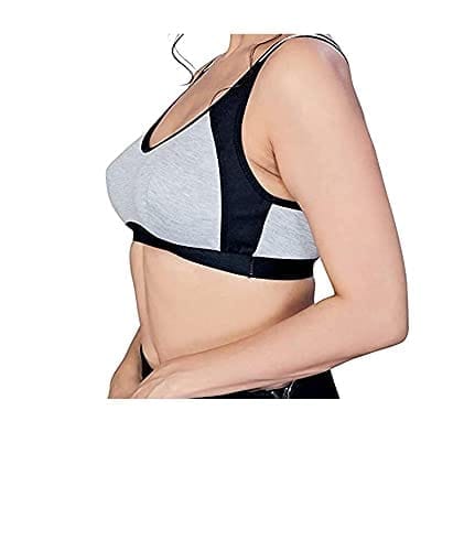 Fashion Bones- Women Stylish Non-Padded Anti Sagging Breathable Non Wired Full Coverage Workout Yoga Sports Bra Ladies Lingerie - (Black/Red/Pink) Pack of 6