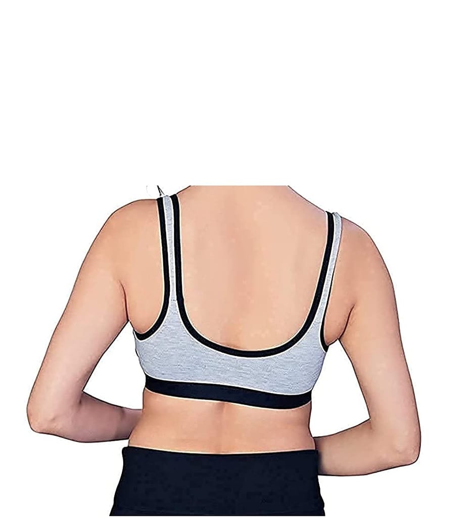 Fashion Bones- Women Stylish Non-Padded Anti Sagging Breathable Non Wired Full Coverage Workout Yoga Sports Bra Ladies Lingerie - (Black/Red/Pink) Pack of 6