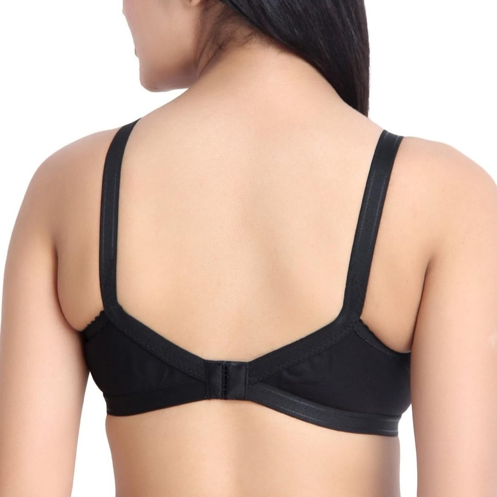 FASHION BONES Women's Cotton Cross Bra | Full Coverage, Non-Padded | Daily Use Cotton Bra | White & Beige | Combo (Pack of 2)