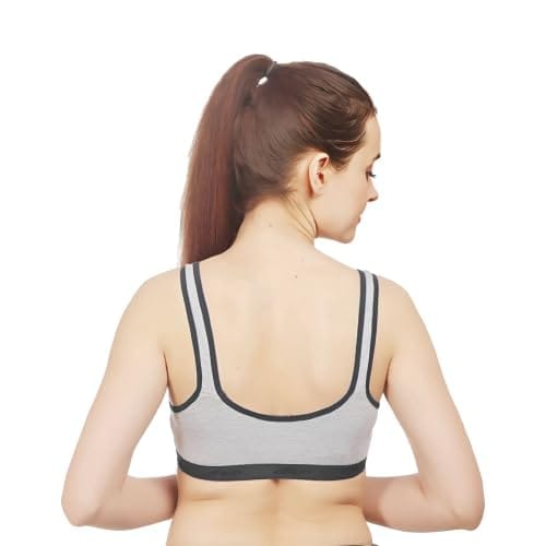 FASHION BONES Women's Everyday Cotton Sports Bra | Support - Ideal for Active Women | Non Padded | Gym | Running | Full Coverage, Breathable & Stylish