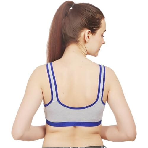FASHION BONES Women's Everyday Cotton Sports Bra | Support - Ideal for Active Women | Non Padded | Gym | Running | Full Coverage, Breathable & Stylish