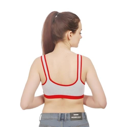 FASHION BONES Women's Everyday Cotton Sports Bra | Support - Ideal for Active Women | Non Padded | Gym | Running | Full Coverage, Breathable & Stylish