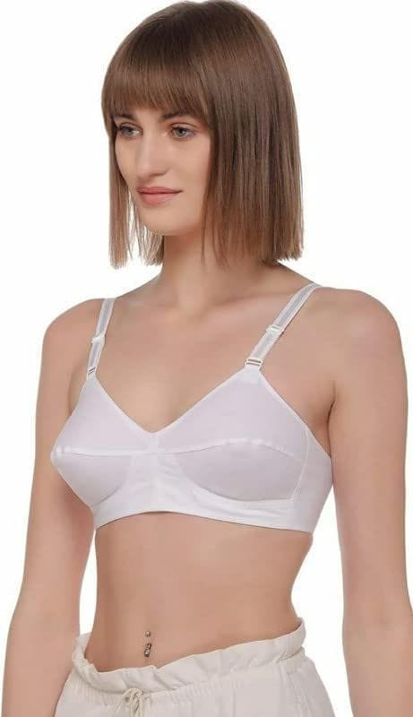 FASHION BONES Pure Cotton Non Padded Wire Free Dailywear Bra in Combo Pack of 2