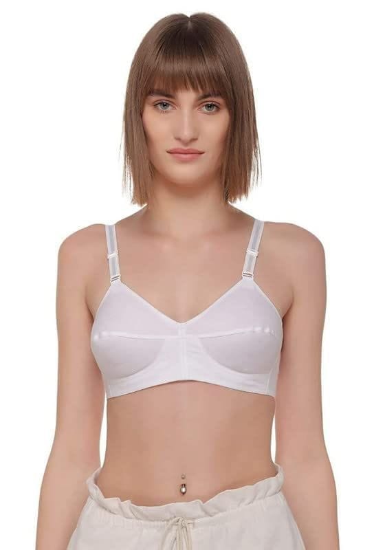 FASHION BONES Pure Cotton Non Padded Wire Free Dailywear Bra in Combo Pack of 2