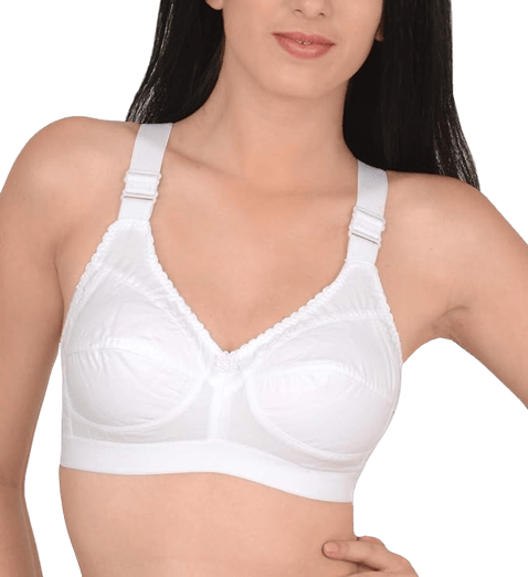 FASHION BONES Cotton Bra with Broad Straps for Heavy Bust Women and Teenage Girls - Wire Free, Non Padded, Maximum Support and Comfort Pack of 2
