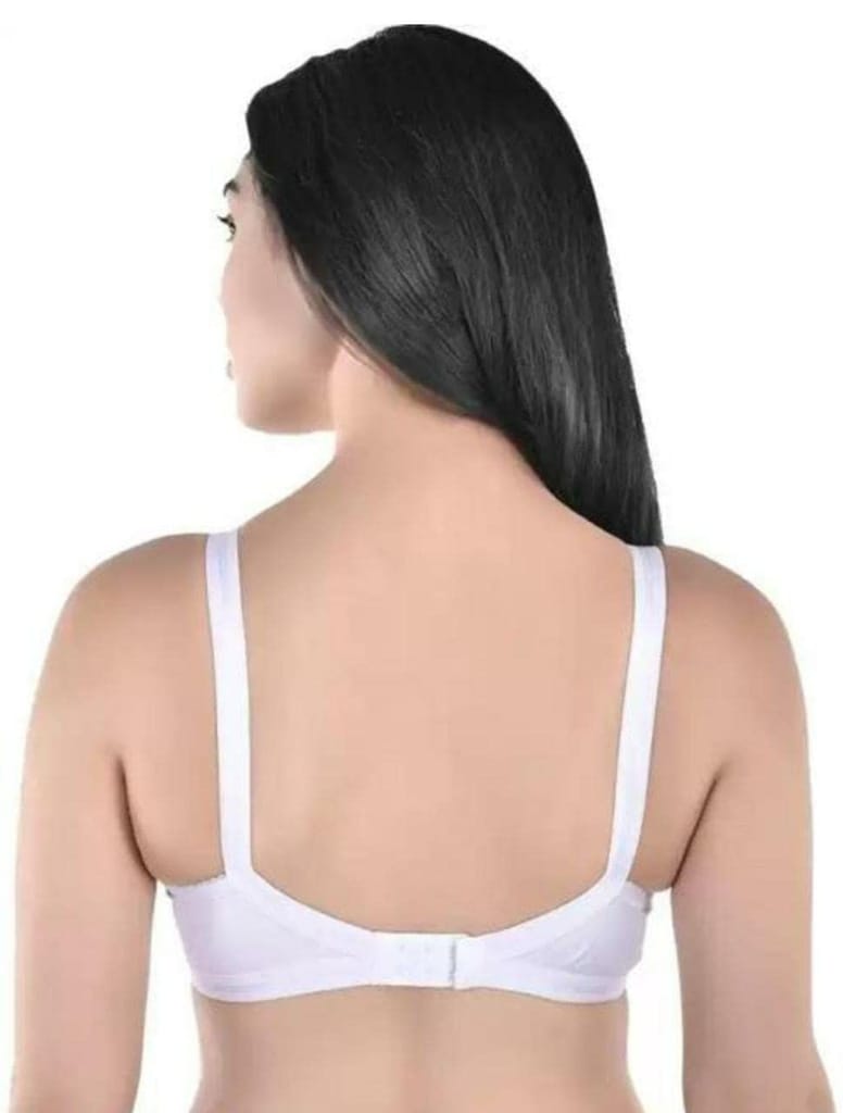 FASHION BONES Full Coverage Daily Use Cotton Cross Bra in Cup Size C for Women and Girls Combo Pack of 2 White