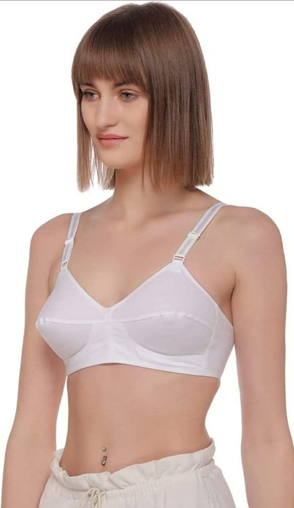 FASHION BONES Pure Cotton Full Coverage Push Up Non Padded Wire Free Daily Use Bra in Size A B C D DD for Women and Teenage Girls