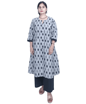 Women's A-Line Black Cotton Kurta & Palazzo Set