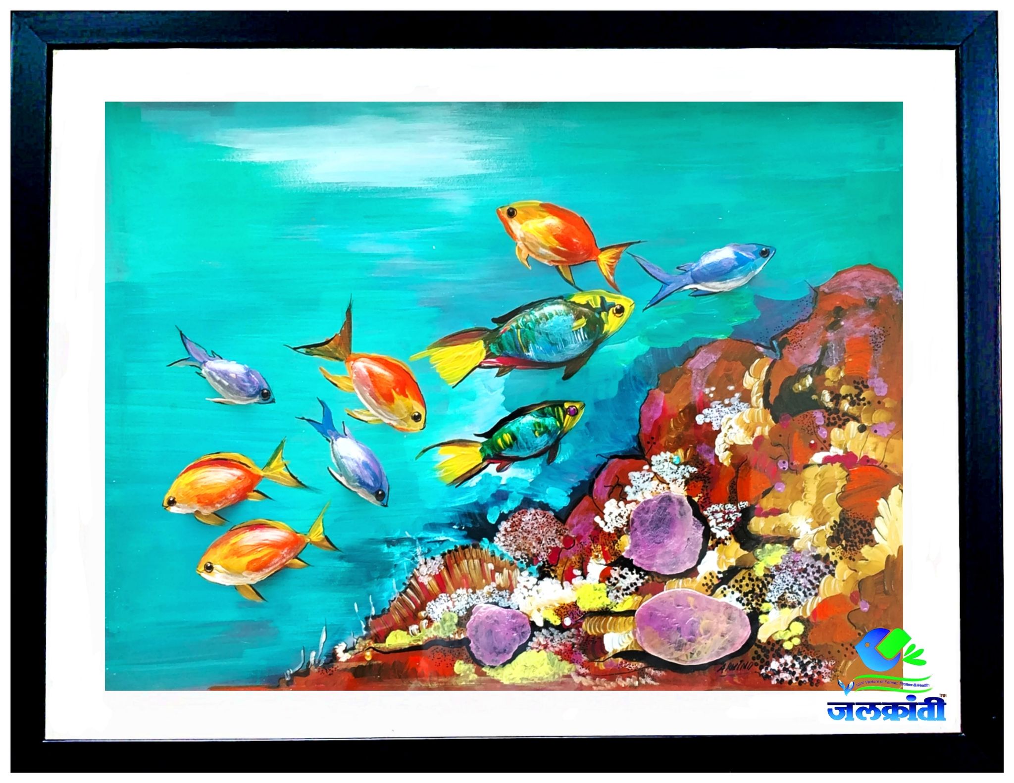 Handmade fish shell painting 223