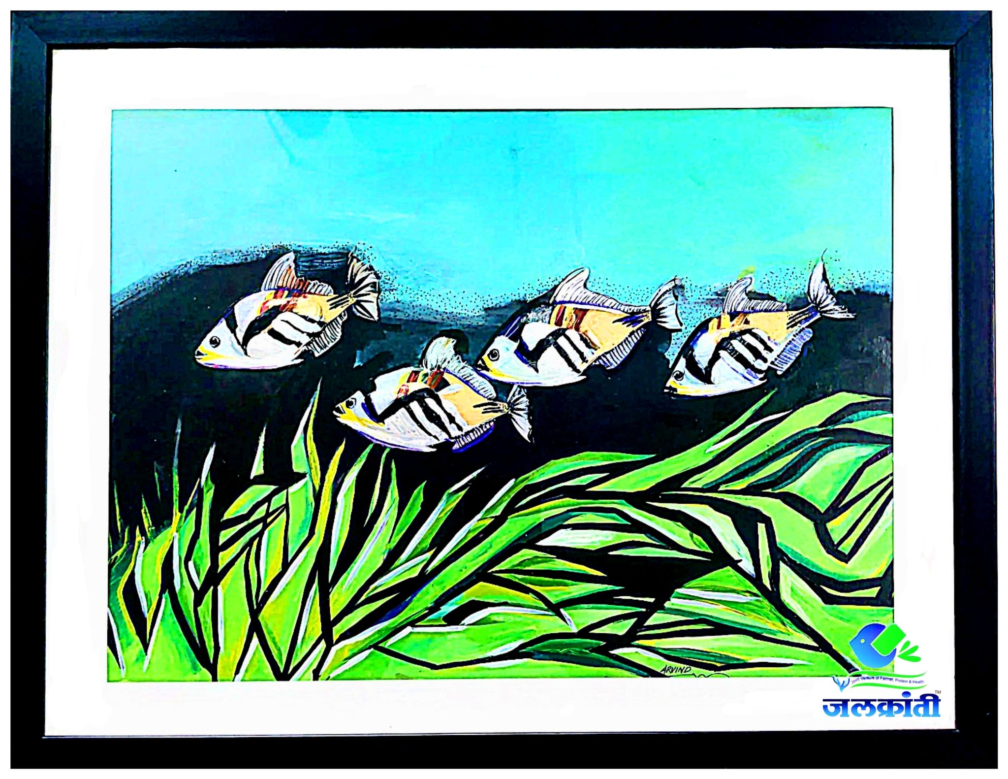 Handmade fish shell painting 310