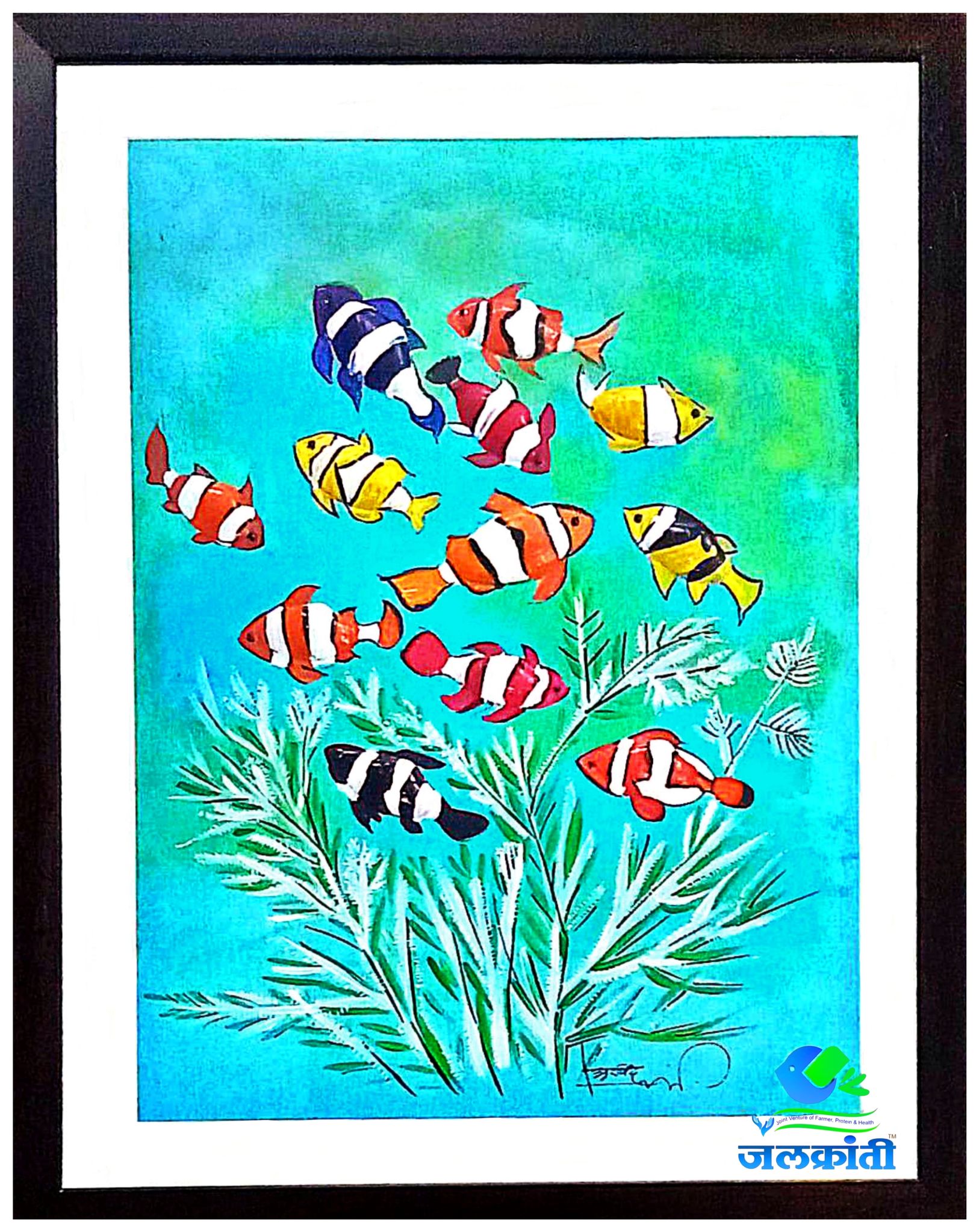 Handmade fish shell painting 317