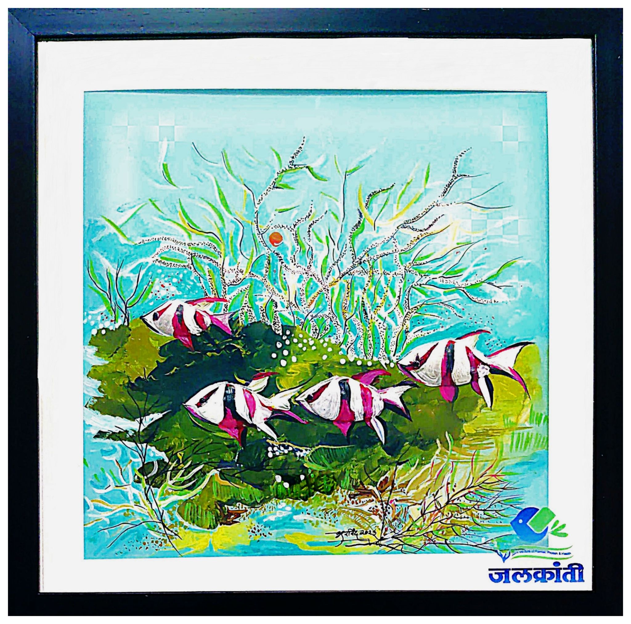 Handmade fish shell painting 325
