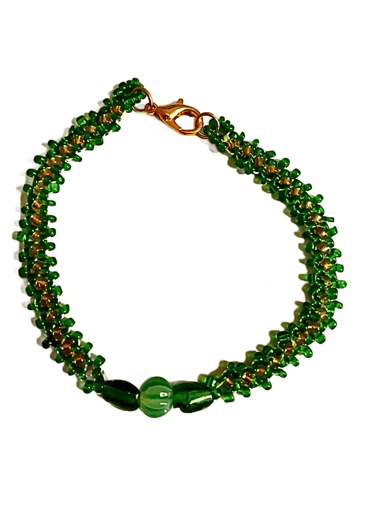 Handmade Pumpkin and Seed Bead Bracelet-(BL-18)