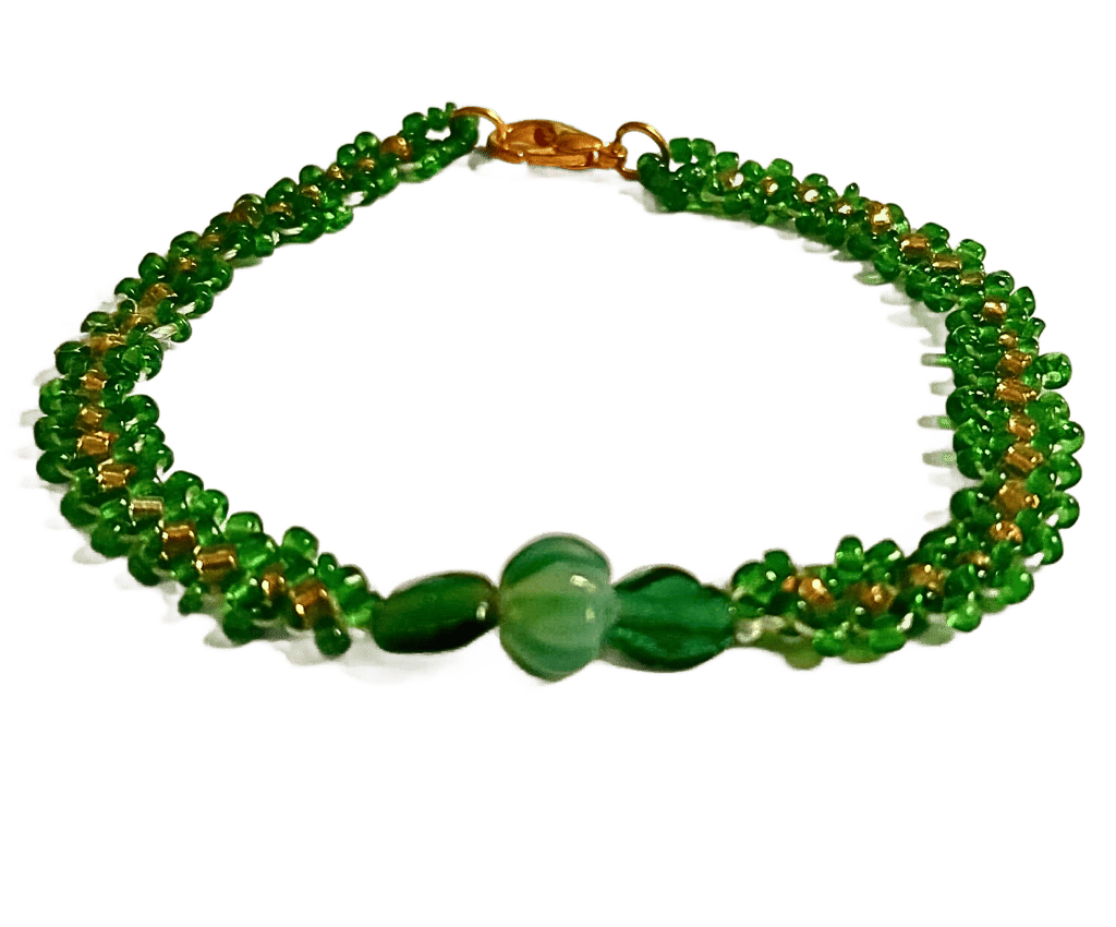 Handmade Pumpkin and Seed Bead Bracelet-(BL-18)