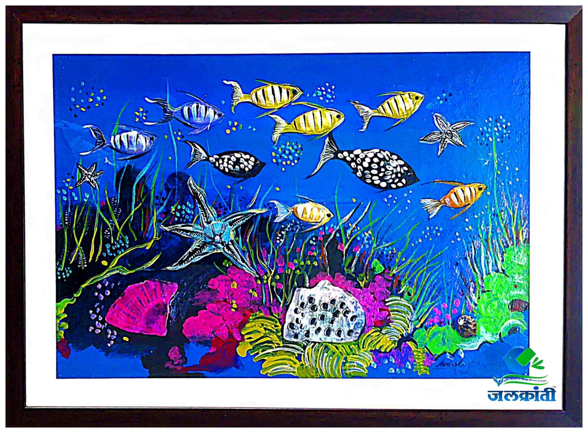 Handmade fish shell painting 332