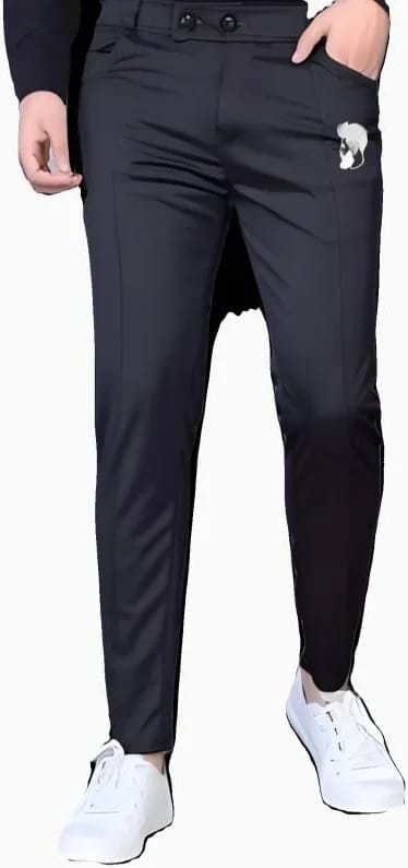 Solid Men Black Track Pants