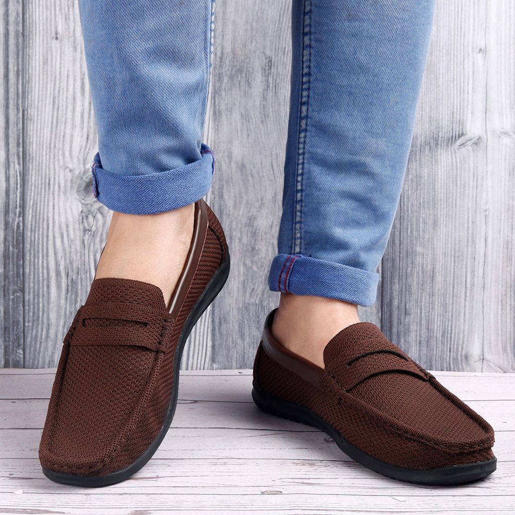 Men's Faux Leather Breathable Fabric Stylish Loafers - Casual Shoes | Buy online on ZillyBuy