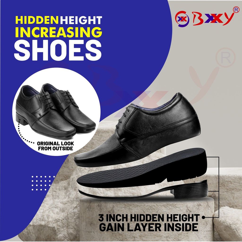 Bxxy's 3.5 inch Hidden Height Increasing Elevator Shoes For Men - Formal Shoes | Buy online on ZillyBuy