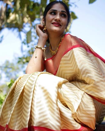Aqua Blue Zari Work Silk Saree With Blouse Piece