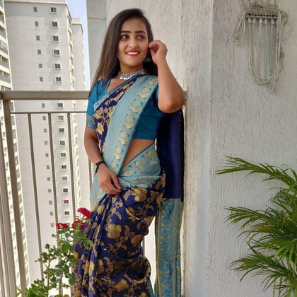 Lime Yellow Zari Work Banarasi Saree With Blouse Piece