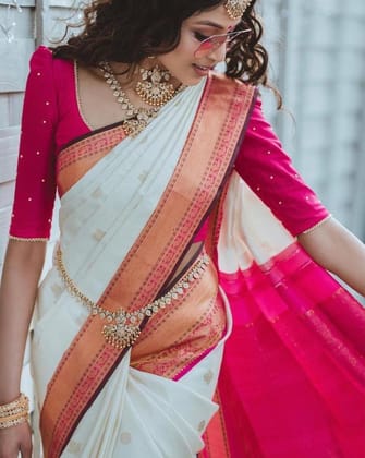 Black Zari Work Silk Saree With Blouse Piece