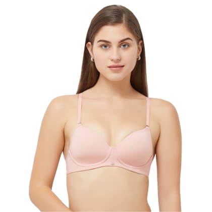 CB-125 SEMI/MEDIUM COVERAGE PADDED NON-WIRED T-SHIRT BRA WITH DETACHABLE STRAPS COLOUR : BLUSH