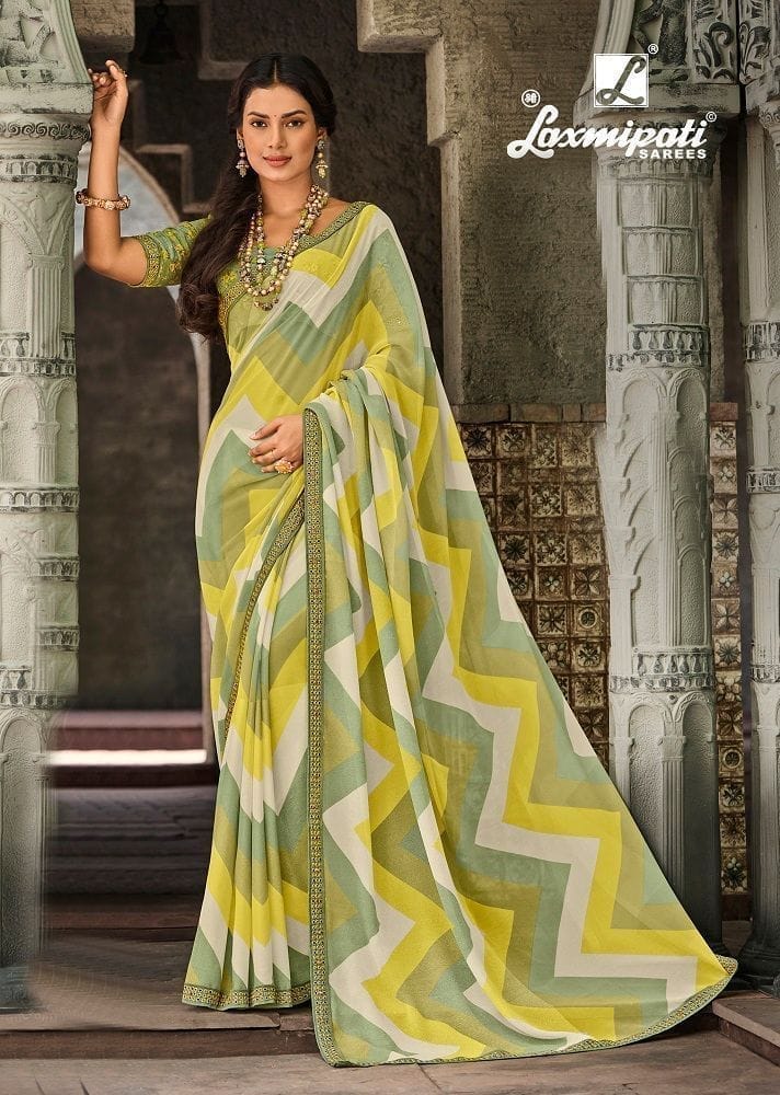 Multicolor Color Half Georgette Half Satin Printed Saree With Fancy Border And Fancy Blouse Piece