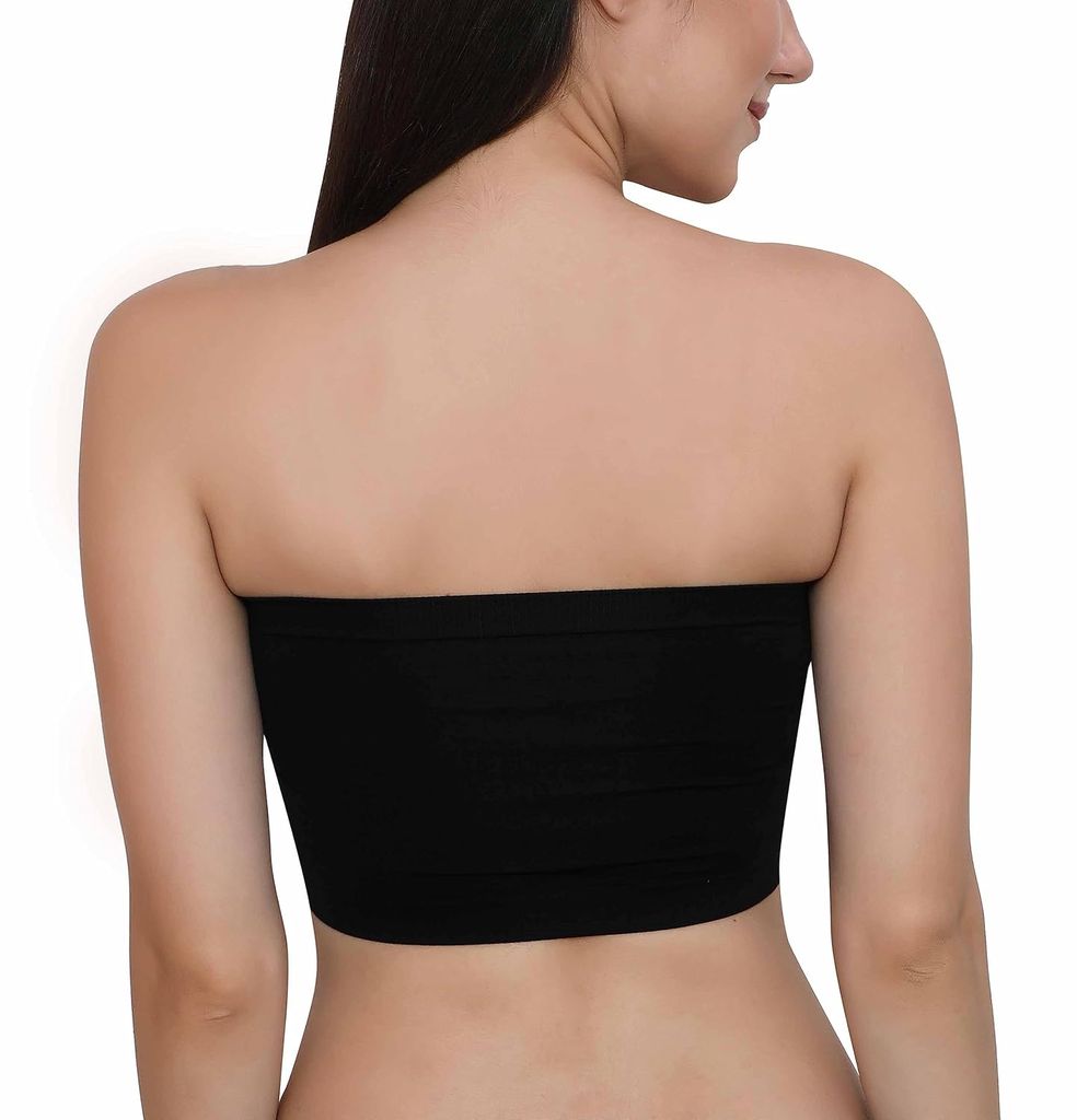 Chintels Women's Girl's Spandex Removable Padded & Non Wired Seamless Tube Bra Pack of 1