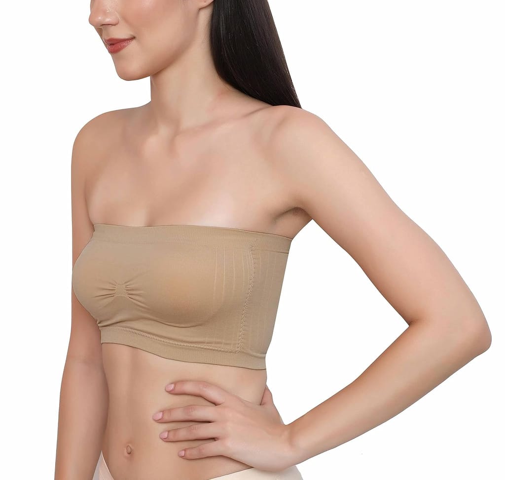 Chintels Women's Girl's Spandex Removable Padded & Non Wired Seamless Tube Bra Pack of 1