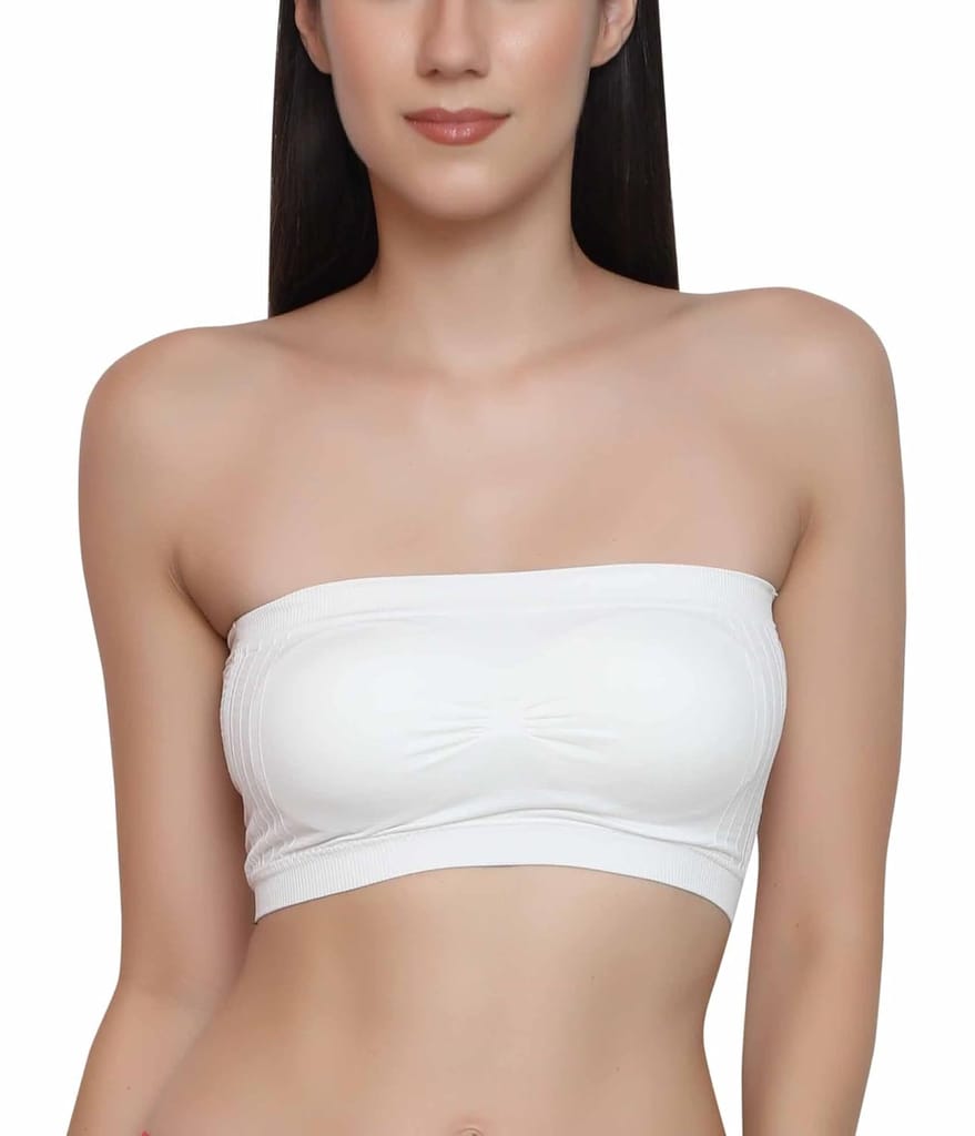 Chintels Women's Girl's Spandex Removable Padded & Non Wired Seamless Tube Bra Pack of 1