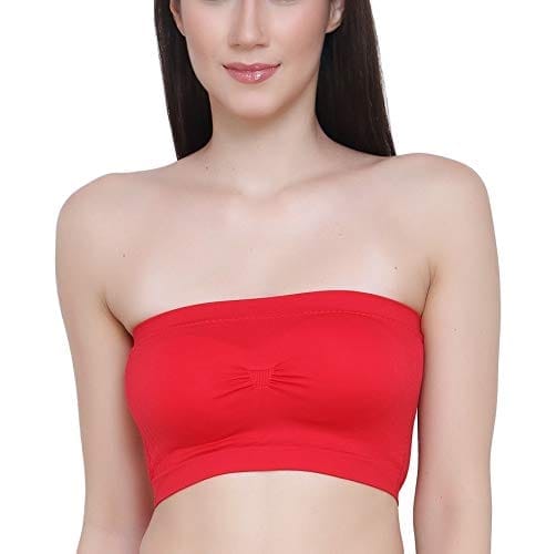 Chintels Women's Girl's Spandex Removable Padded & Non Wired Seamless Tube Bra Pack of 1