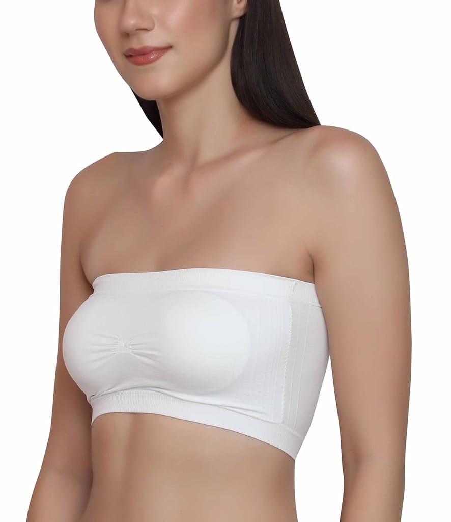 Chintels Women's Girl's Spandex Removable Padded & Non Wired Seamless Tube Bra Pack of 1