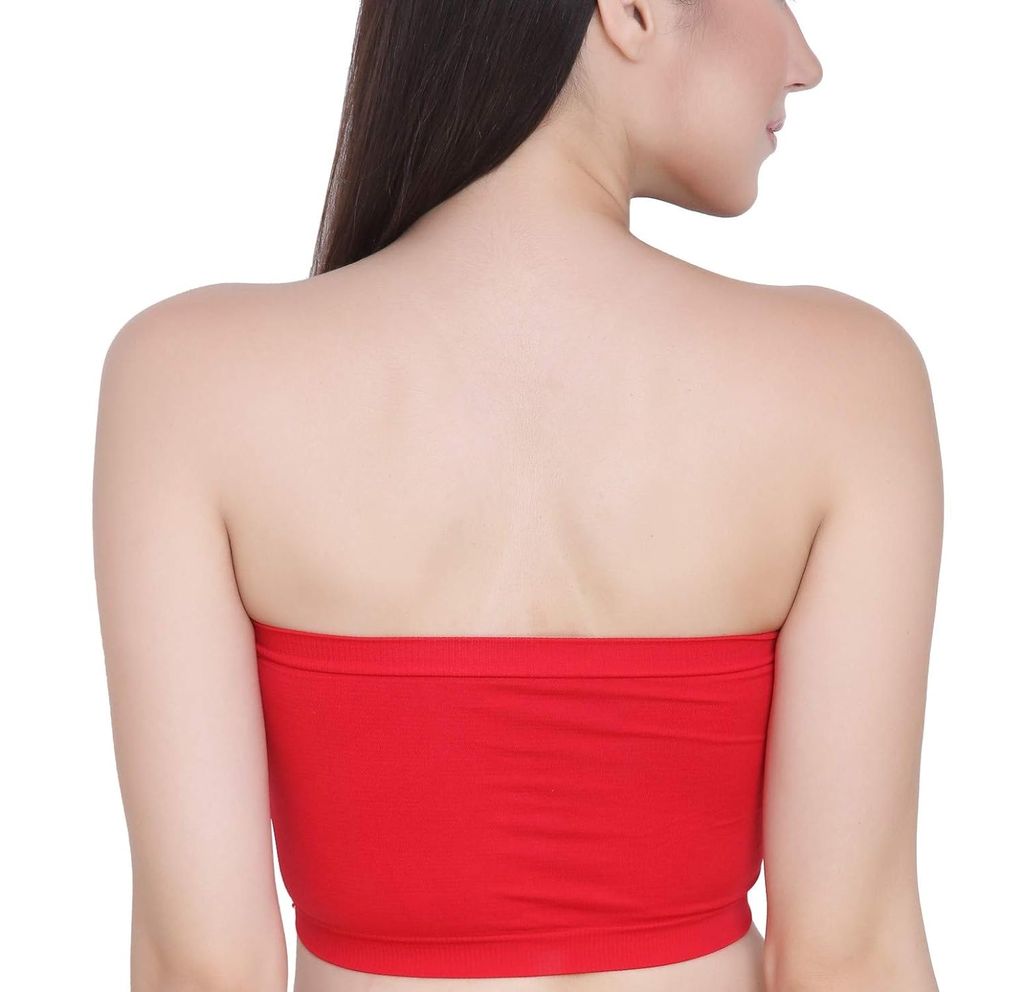 Chintels Women's Girl's Spandex Removable Padded & Non Wired Seamless Tube Bra Pack of 1