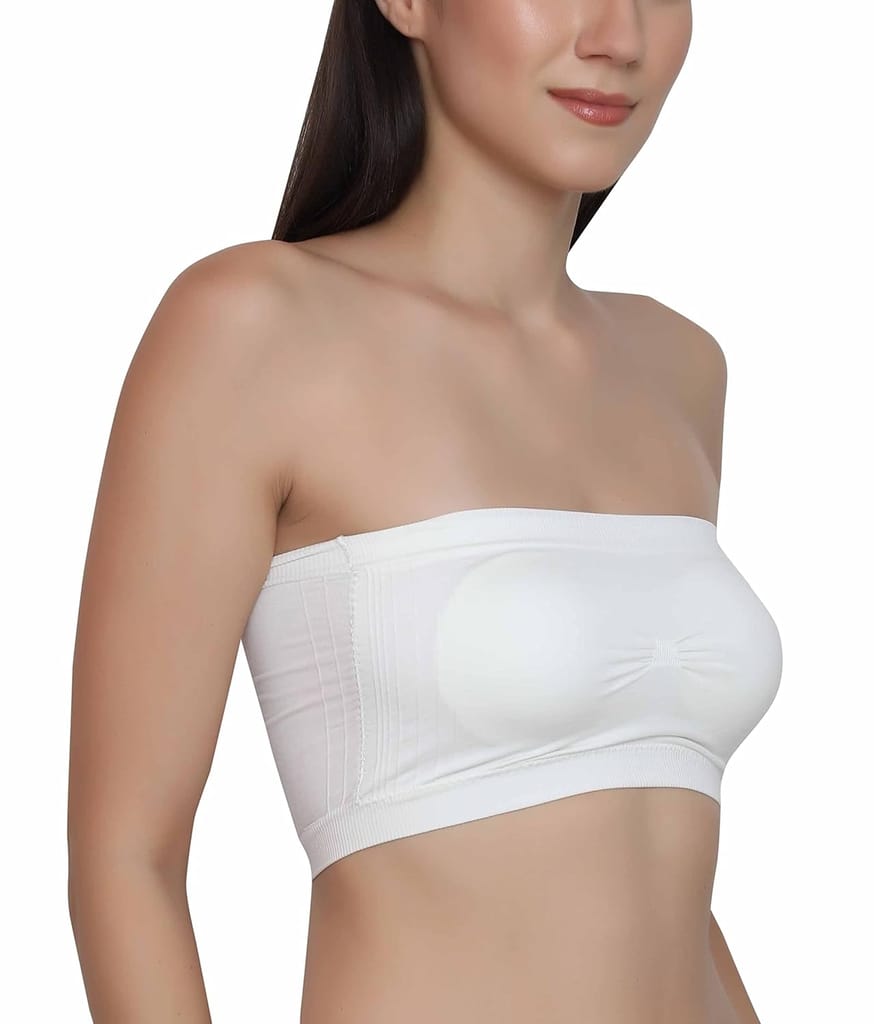 Chintels Women's Girl's Spandex Removable Padded & Non Wired Seamless Tube Bra Pack of 1