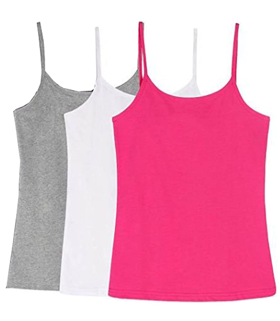 Amul comfy Cotton Girls Camisole Multicolour Pack of 3
