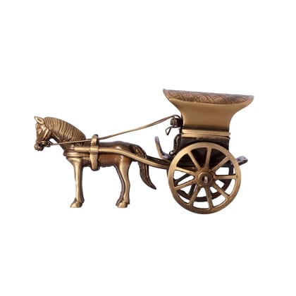 Antique Finish Horse Carriage Brass Showpiece