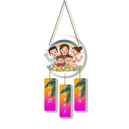 Charmor God Loves You Wall Hanging Decorative Items for Home | Gifts | Living Room | Modern Decor Items (WH4611)