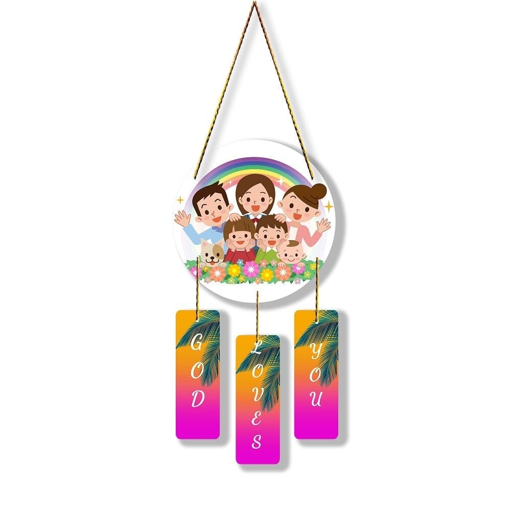Charmor God Loves You Wall Hanging Decorative Items for Home | Gifts | Living Room | Modern Decor Items (WH4611)